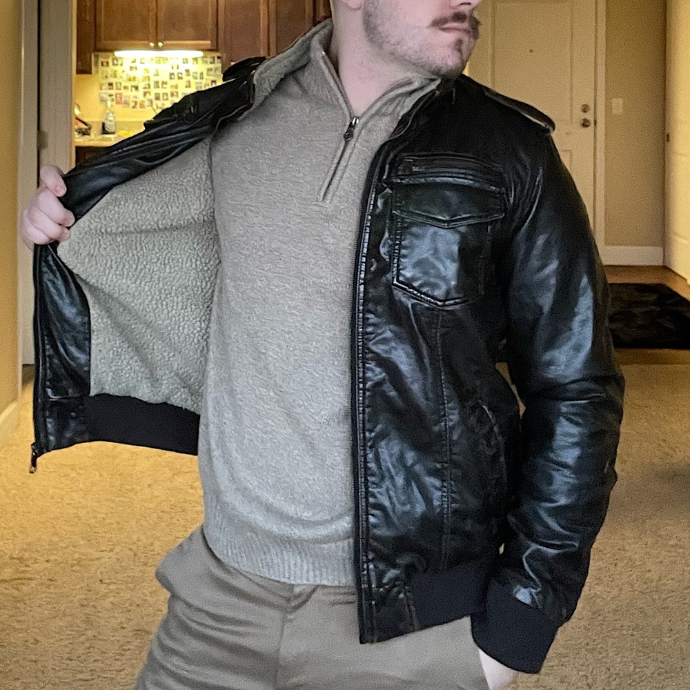 Tommy Hilfiger faux fur bomber jacket